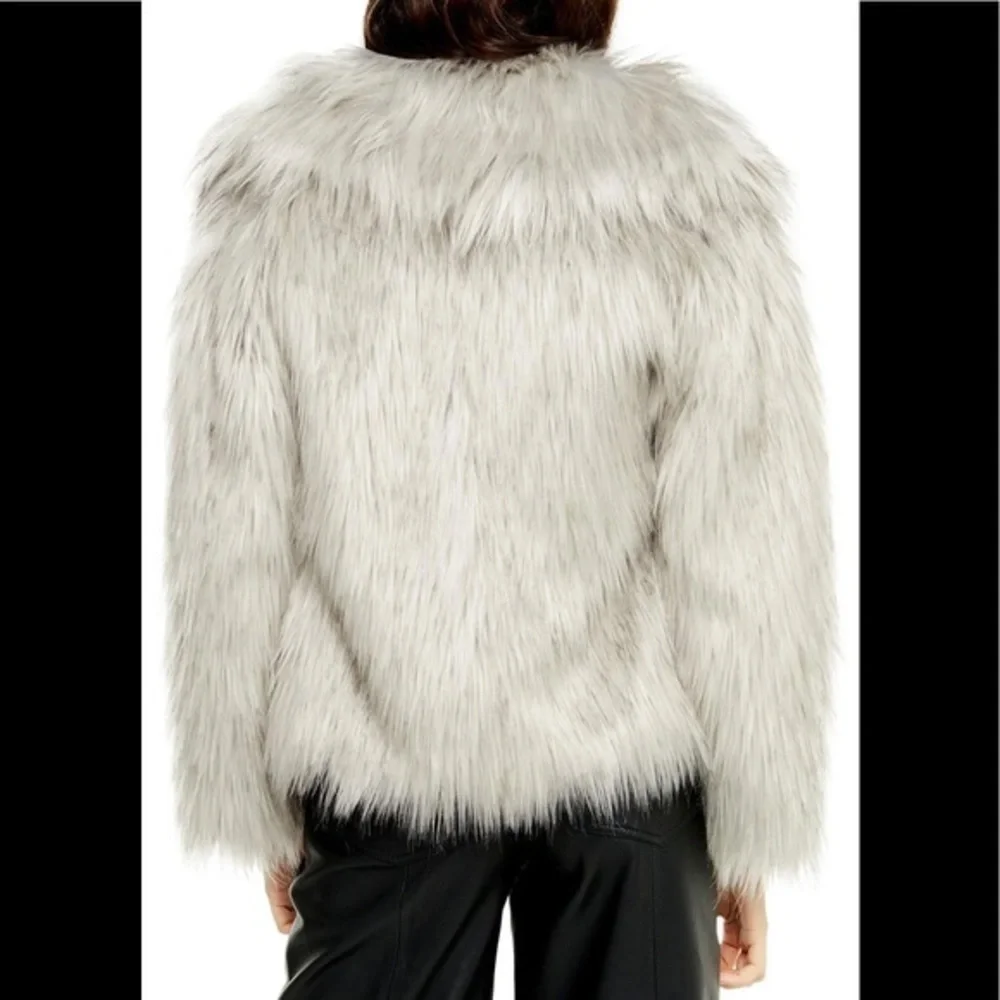 Topshop Gray Faux Fur Jacket - Picture 7 of 12